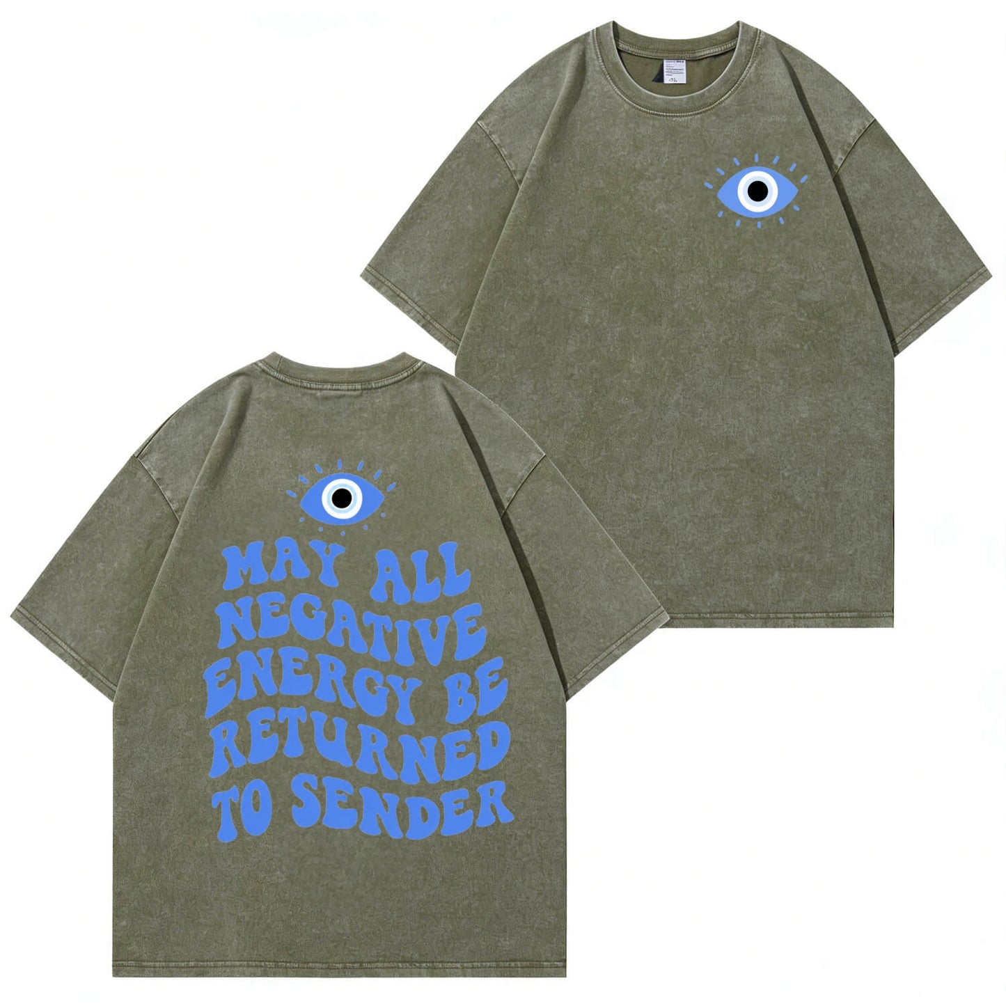 Evil Eye Pattern Unisex Washed T-Shirt PT477