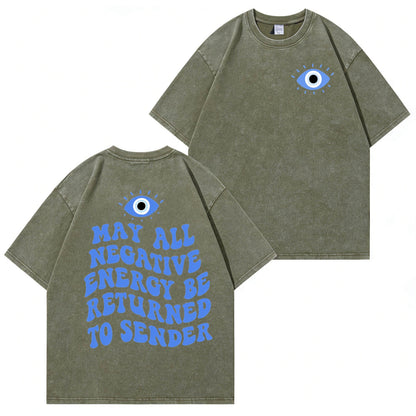 Evil Eye Pattern Unisex Washed T-Shirt PT477