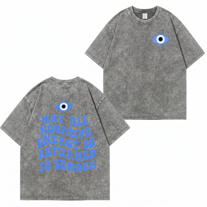 Evil Eye Pattern Unisex Washed T-Shirt PT477