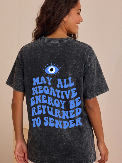 Evil Eye Pattern Unisex Washed T-Shirt PT477