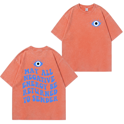 Evil Eye Pattern Unisex Washed T-Shirt PT477