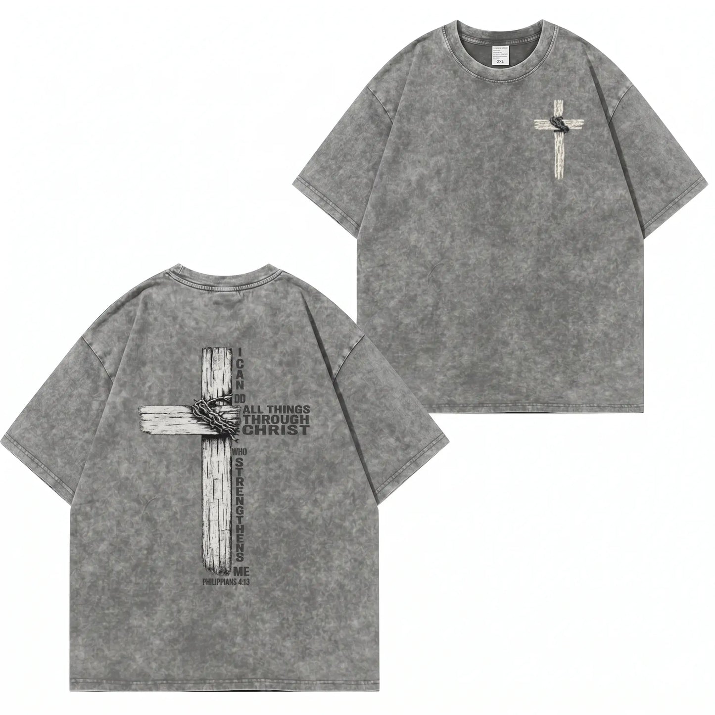 Faith Cross Graphic Washed T-Shirt PT480