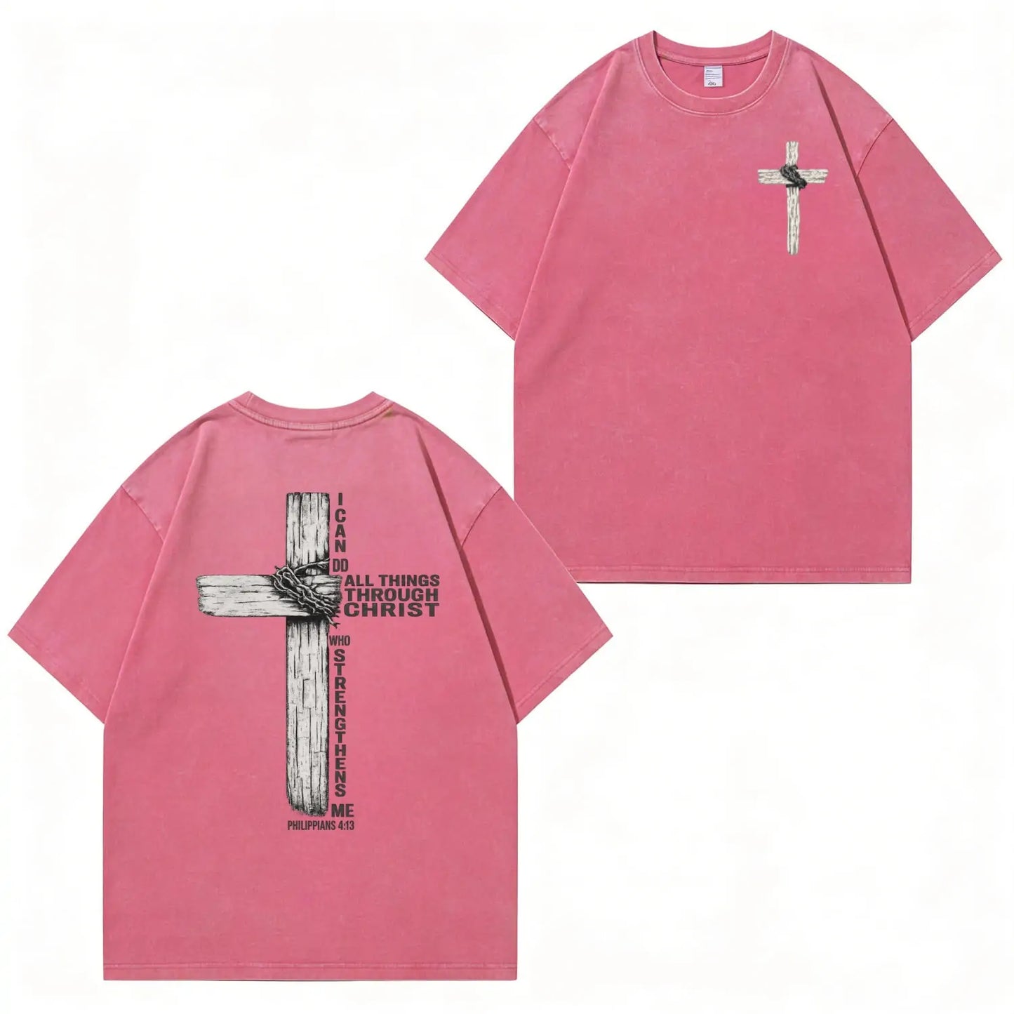 Faith Cross Graphic Washed T-Shirt PT480