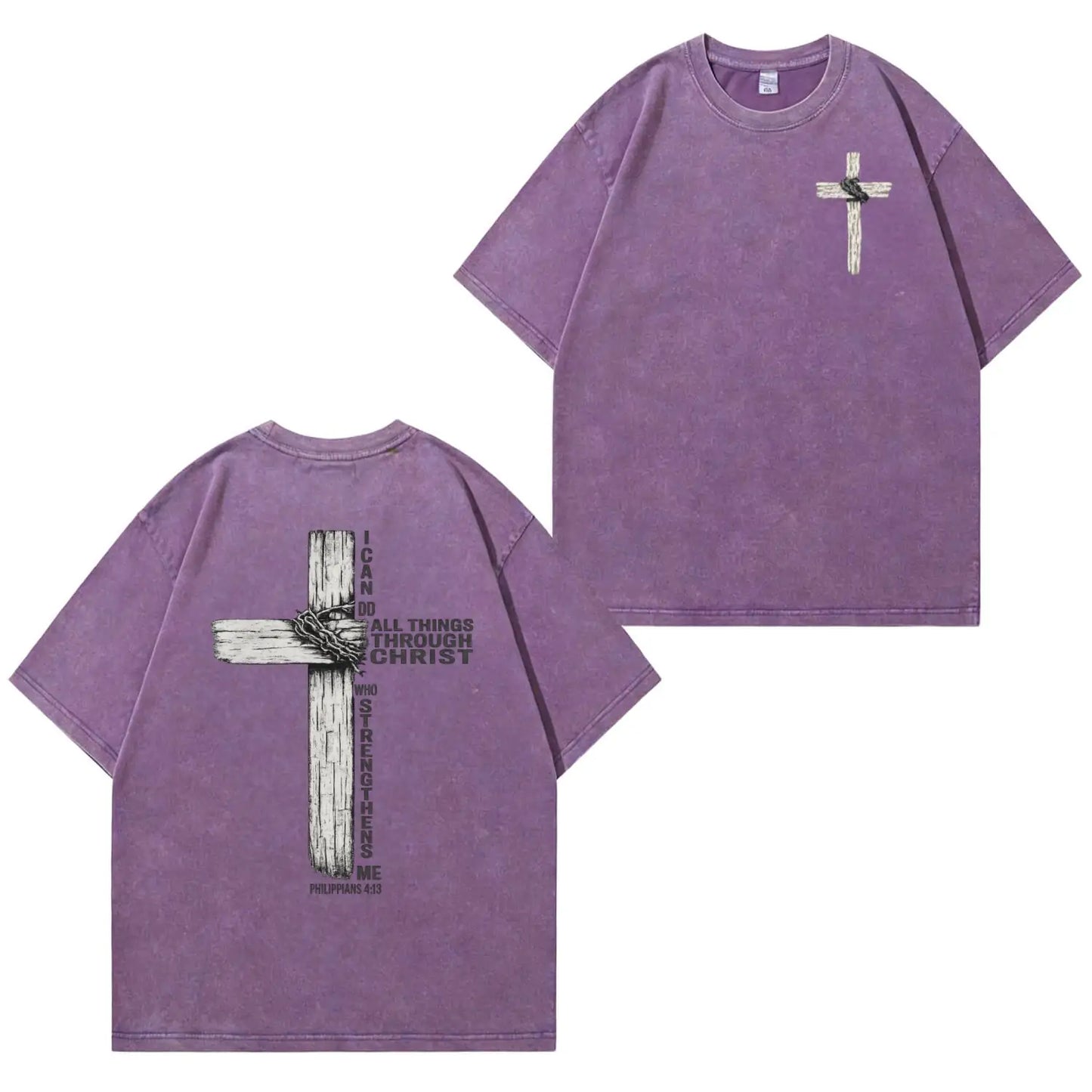 Faith Cross Graphic Washed T-Shirt PT480