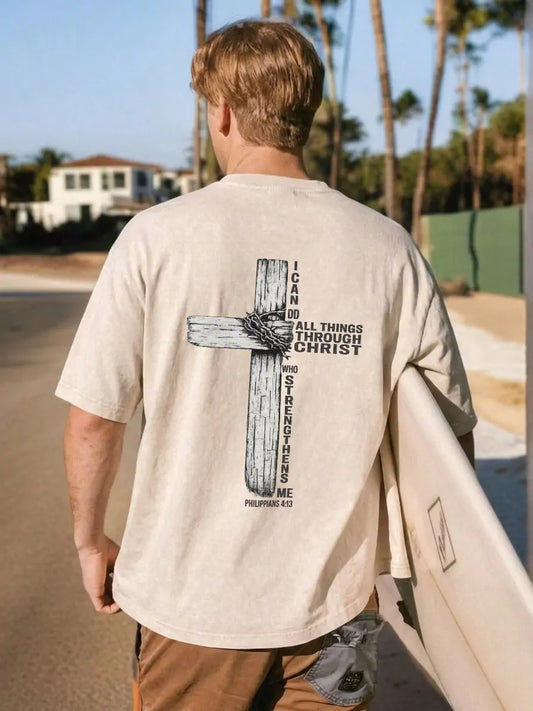 Faith Cross Graphic Washed T-Shirt PT480