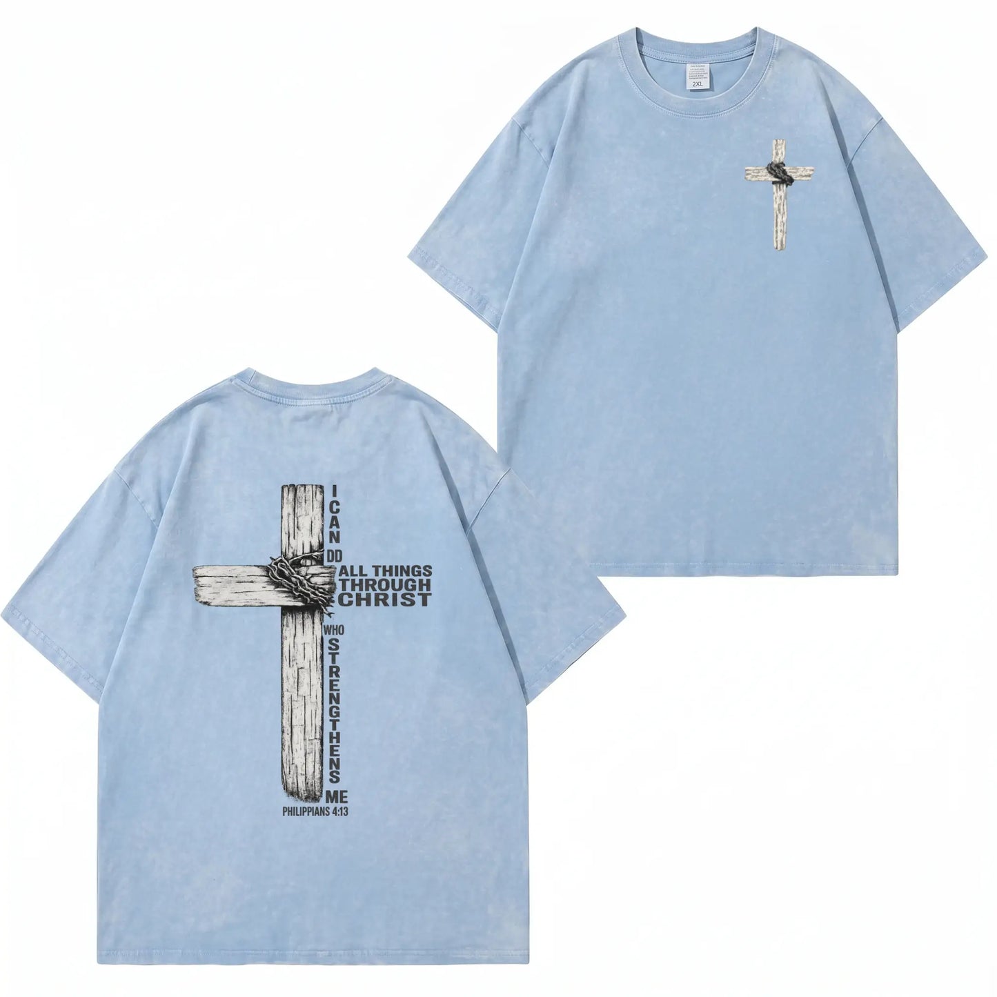 Faith Cross Graphic Washed T-Shirt PT480