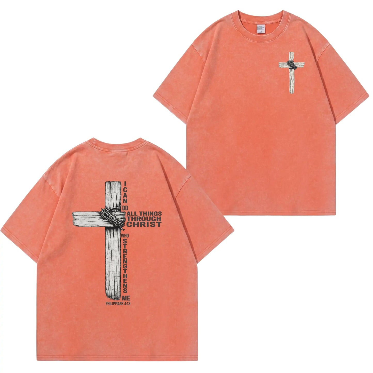 Faith Cross Graphic Washed T-Shirt PT480
