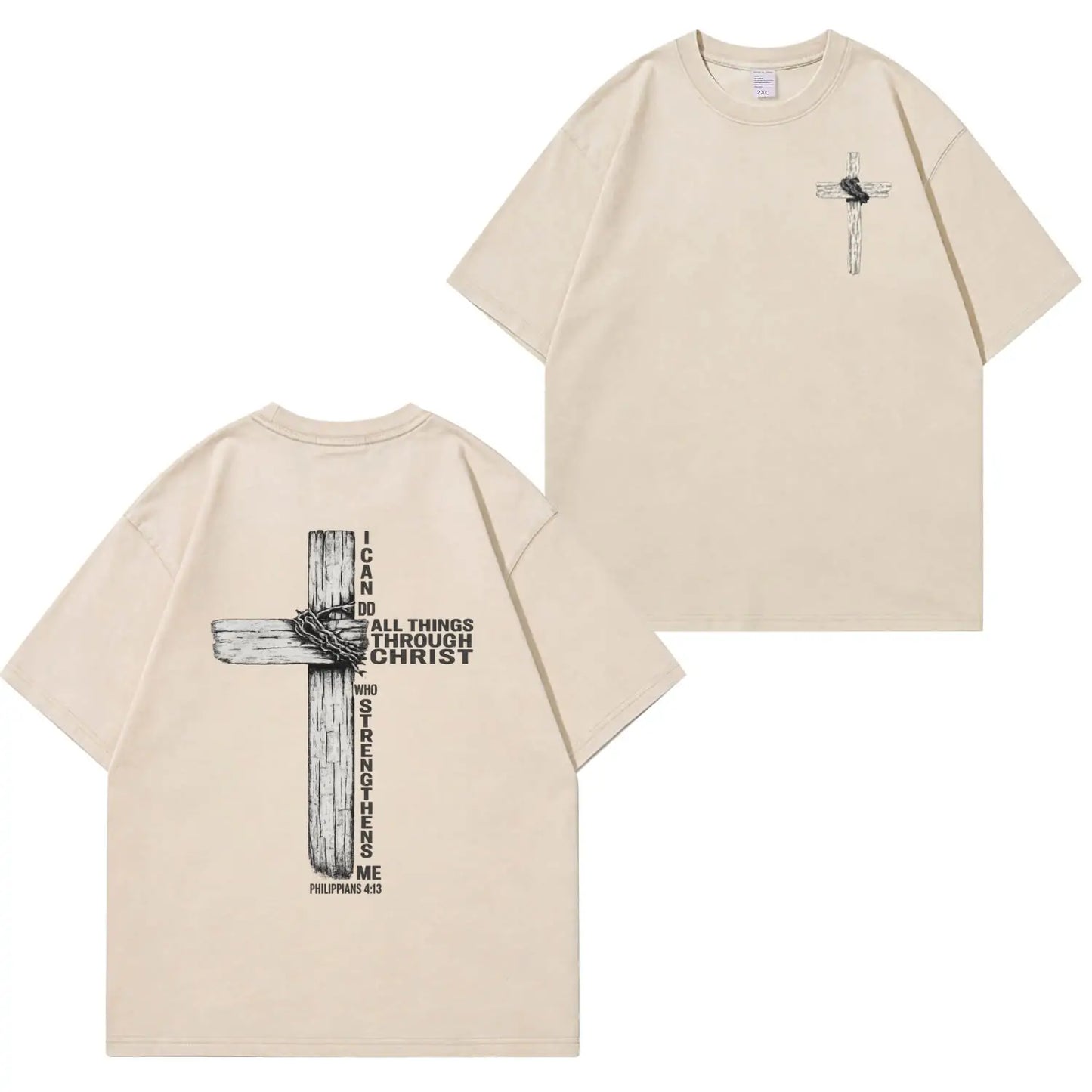 Faith Cross Graphic Washed T-Shirt PT480