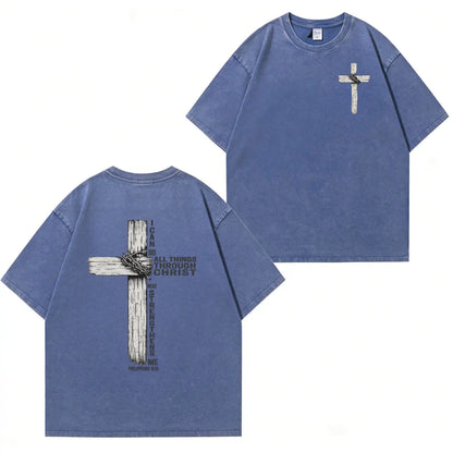 Faith Cross Graphic Washed T-Shirt PT480