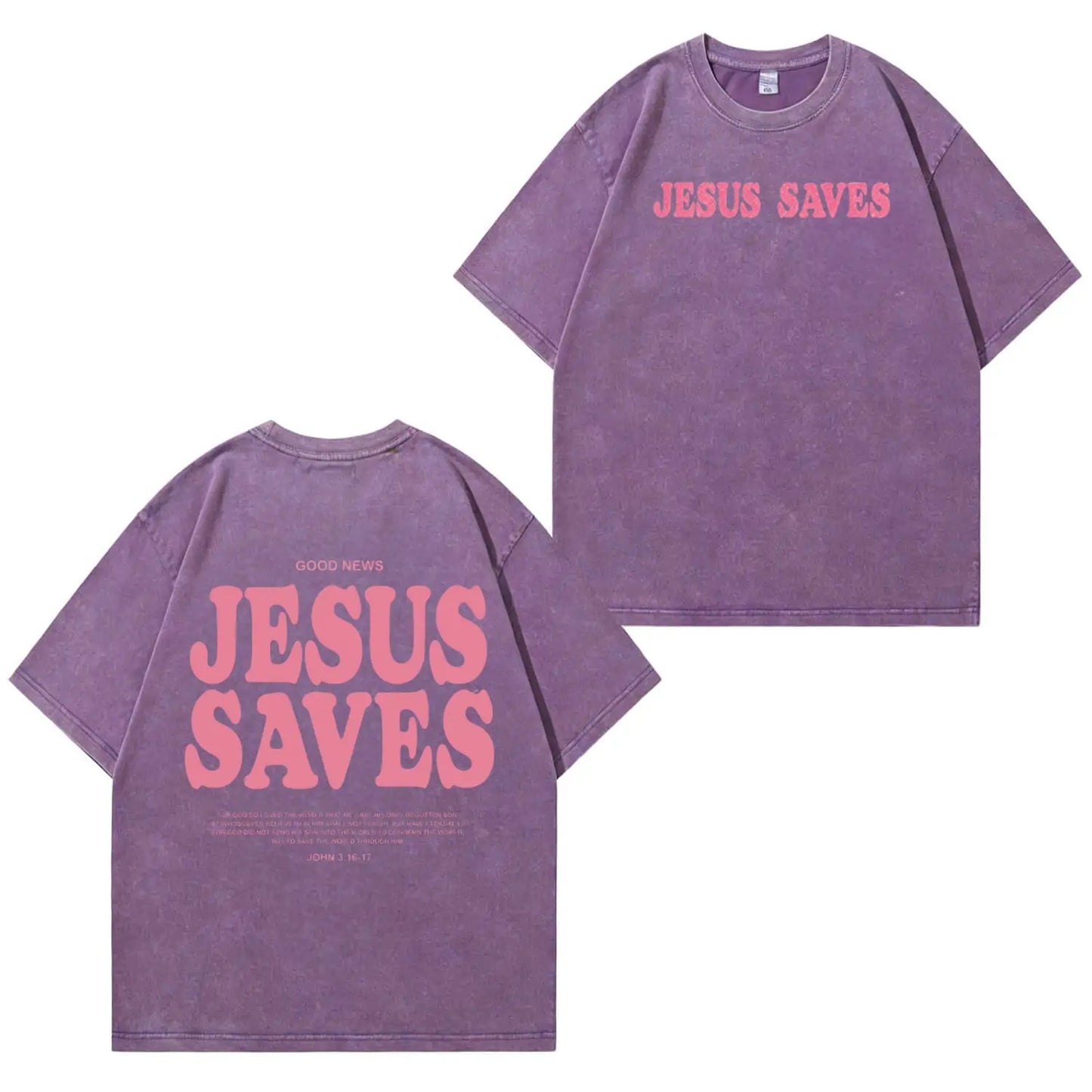 Jesus Saves Graphic Unisex Washed T-Shirt PT481
