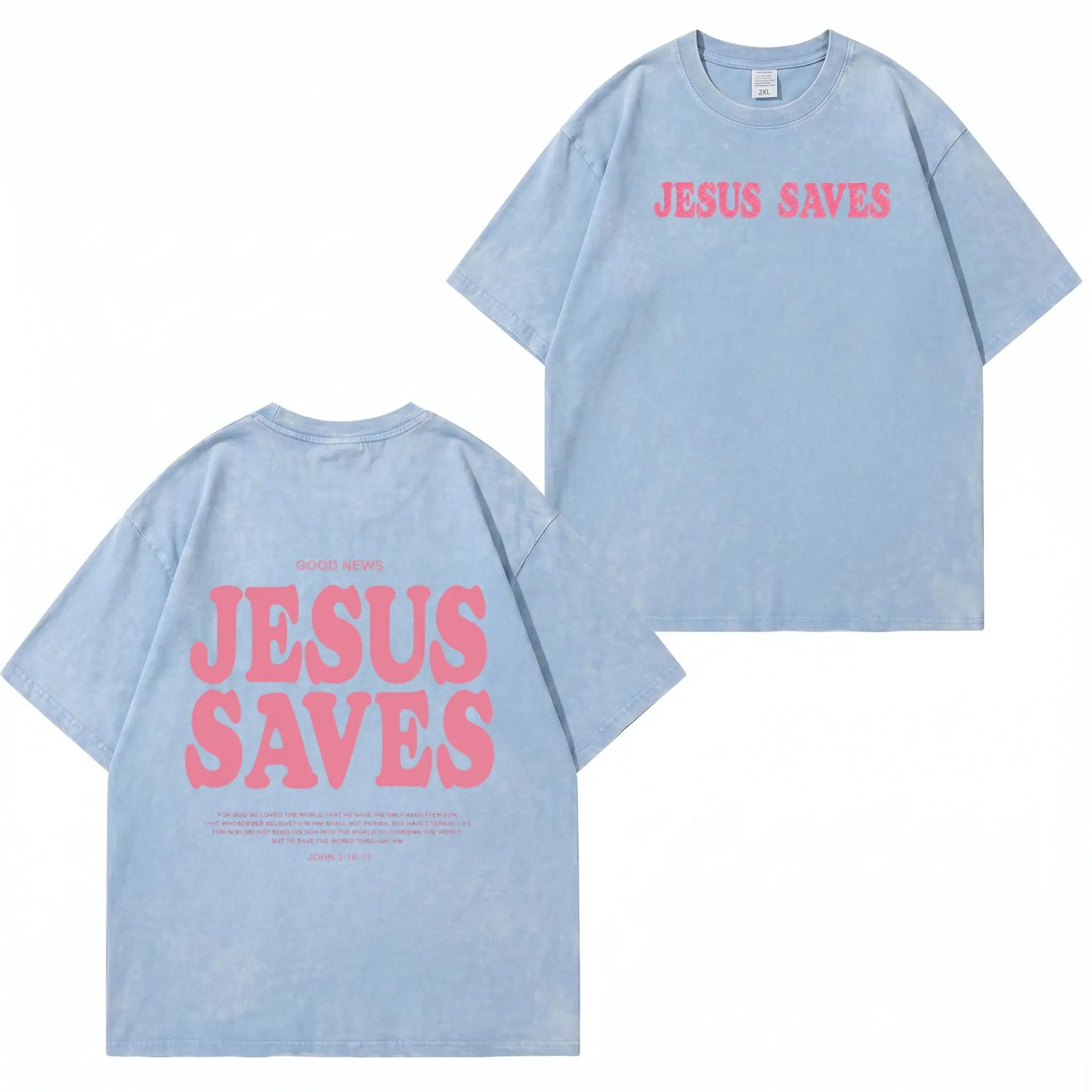 Jesus Saves Graphic Unisex Washed T-Shirt PT481