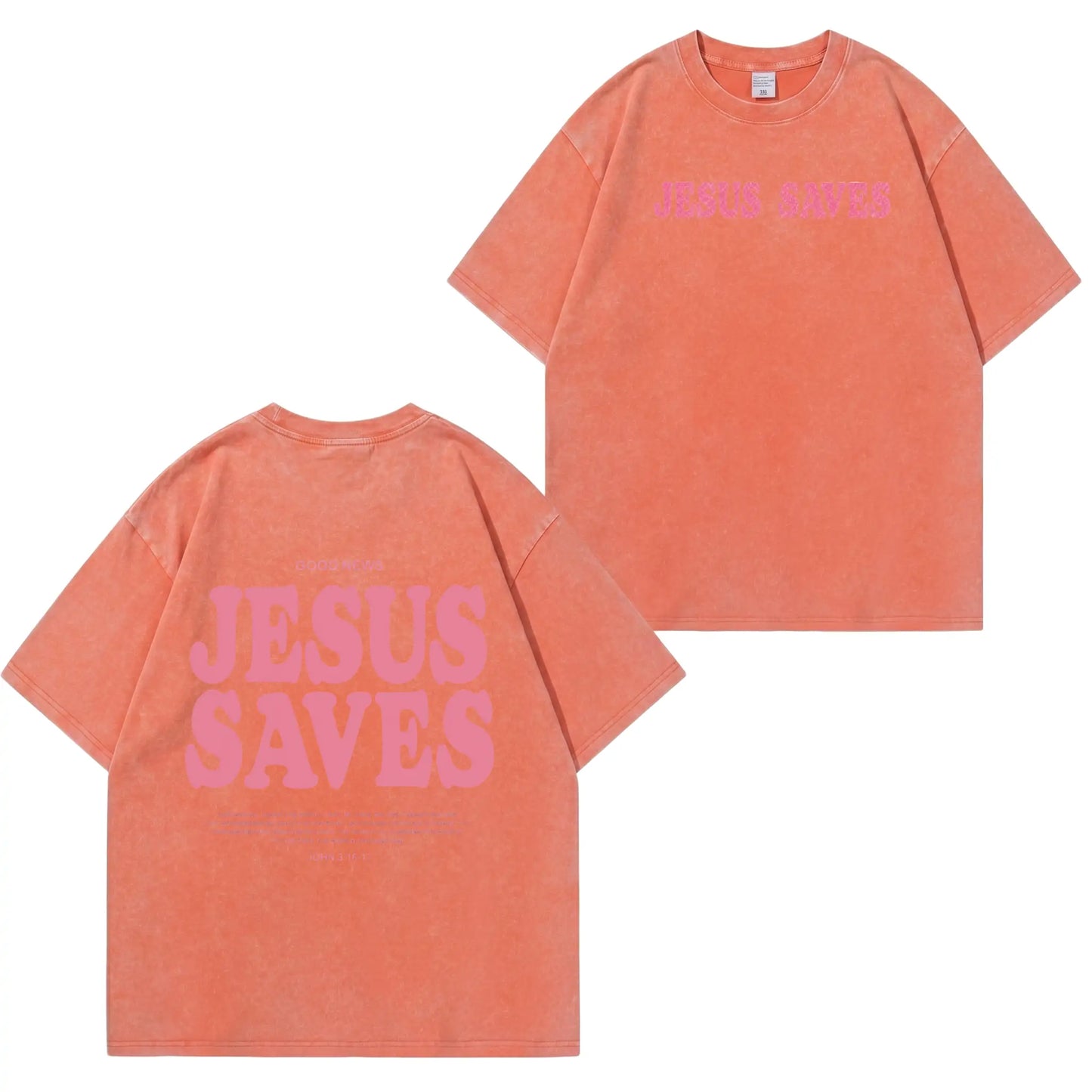 Jesus Saves Graphic Unisex Washed T-Shirt PT481