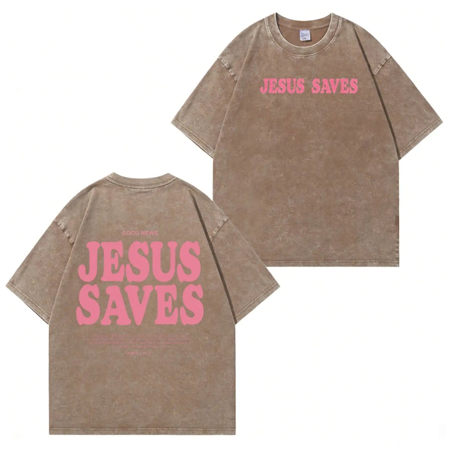 Jesus Saves Graphic Unisex Washed T-Shirt PT481