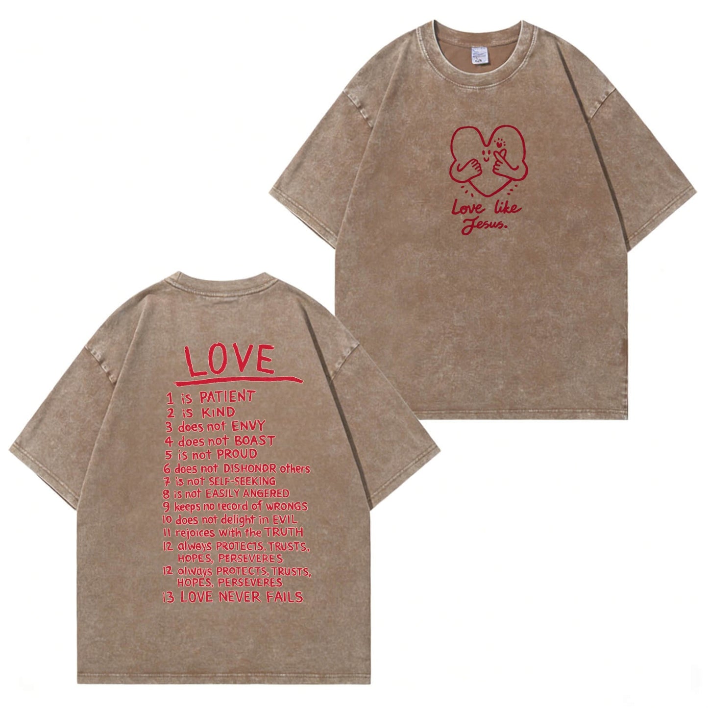 Love Like Jesus Unisex Washed T-Shirt PT478