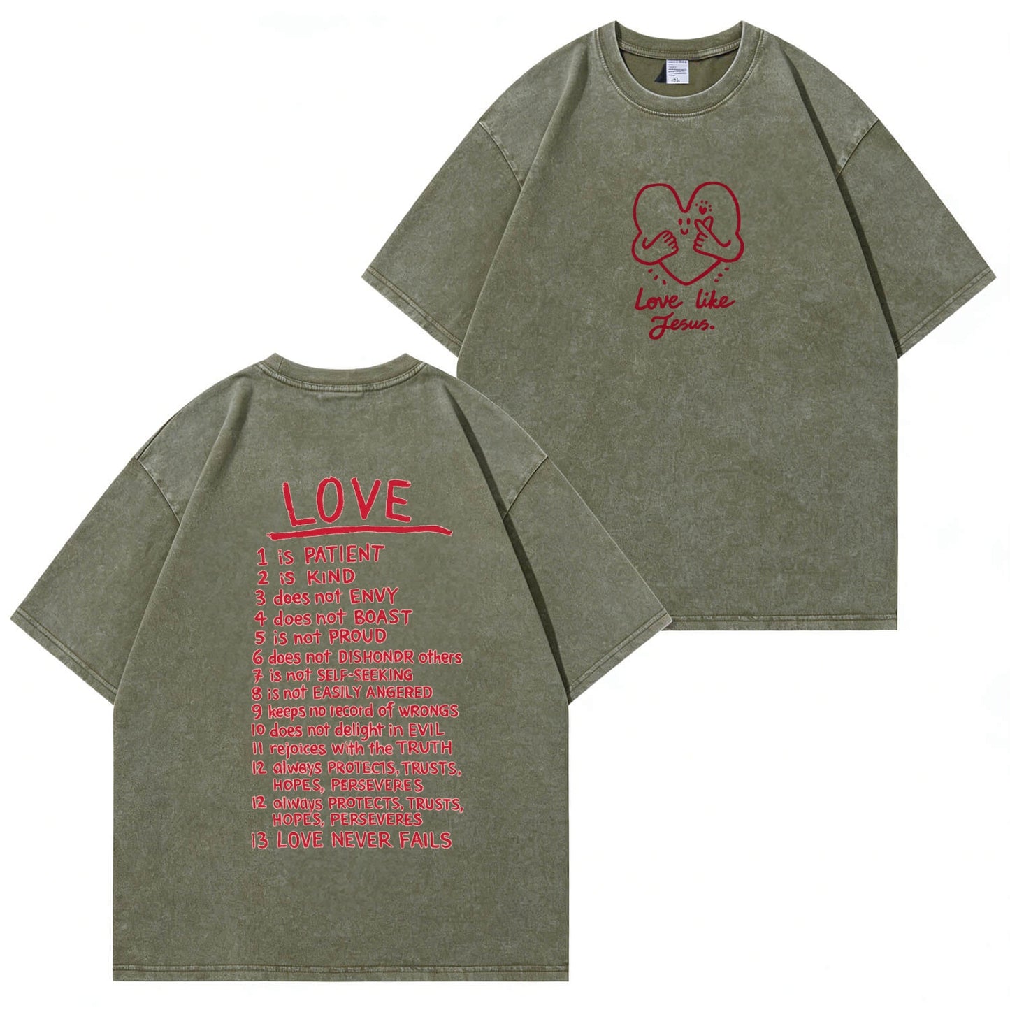 Love Like Jesus Unisex Washed T-Shirt PT478
