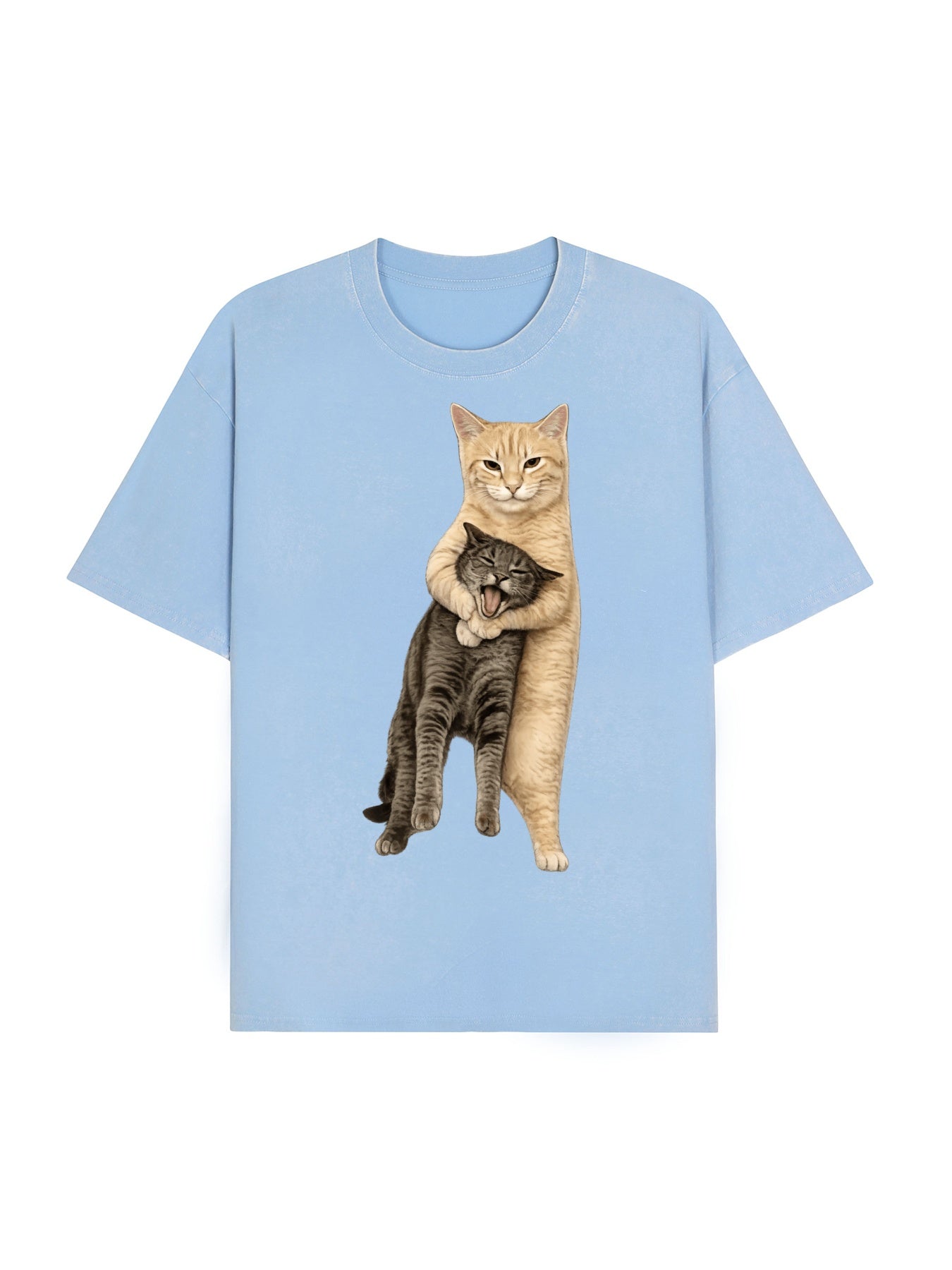 Orange Cat’s Tight Embrace Washed T-Shirt PT460