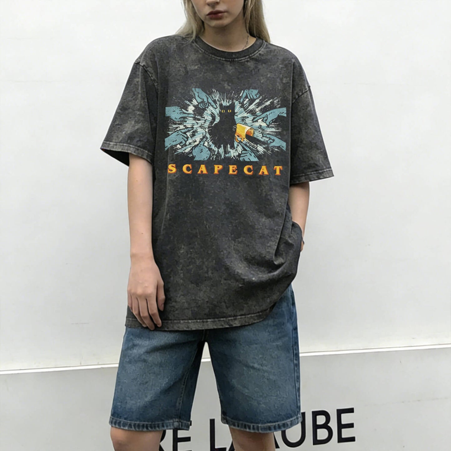 Scape Cat Washed T-Shirt PT005
