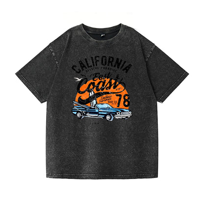 California Surfing Paradise West Coast Washed T-Shirt PT017