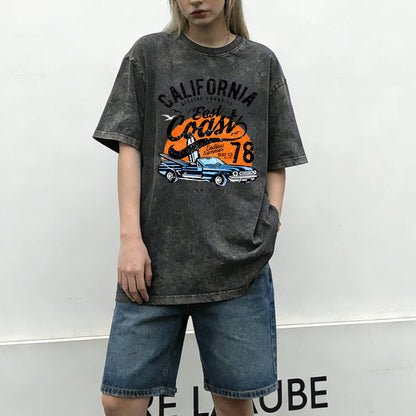 California Surfing Paradise West Coast Washed T-Shirt PT017