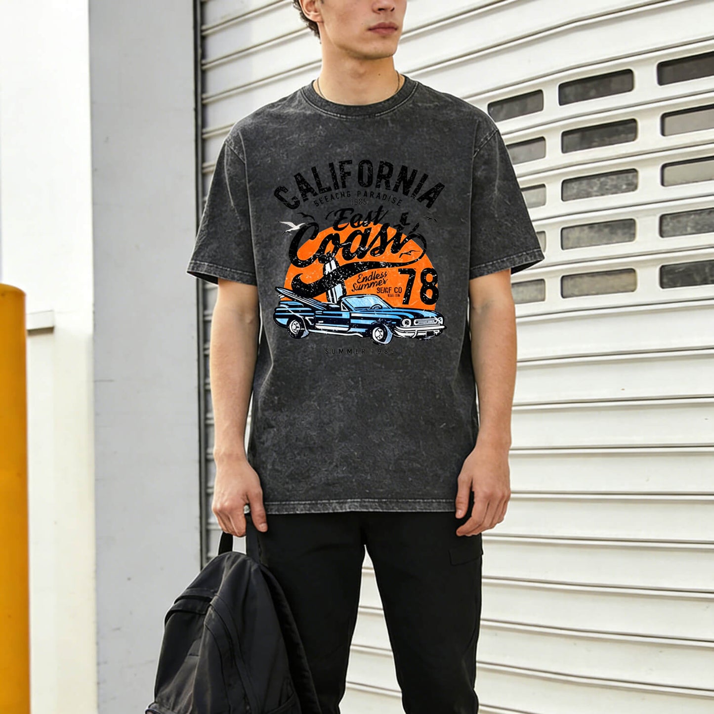 California Surfing Paradise West Coast Washed T-Shirt PT017