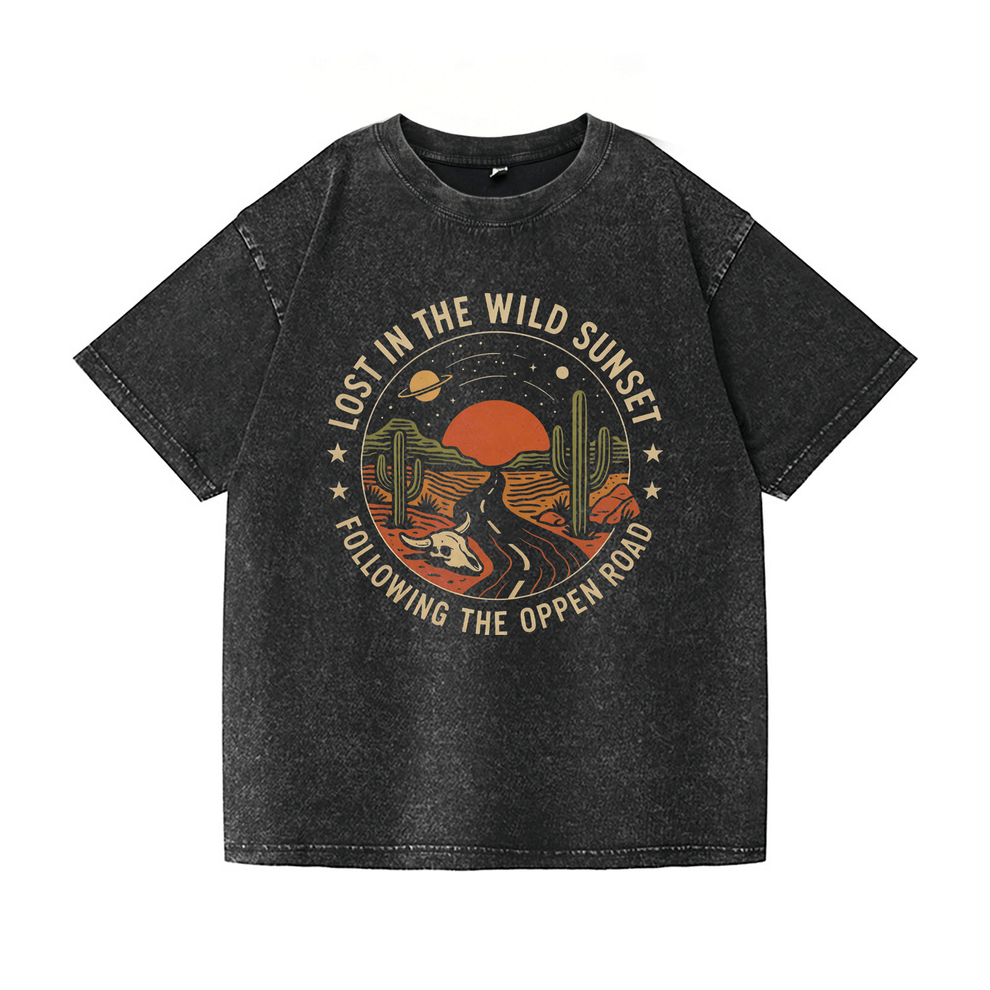 Lost in The Wild Sunset Washed T-Shirt PT035