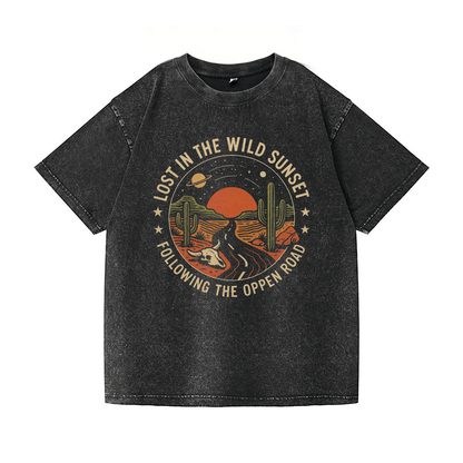 Lost in The Wild Sunset Washed T-Shirt PT035
