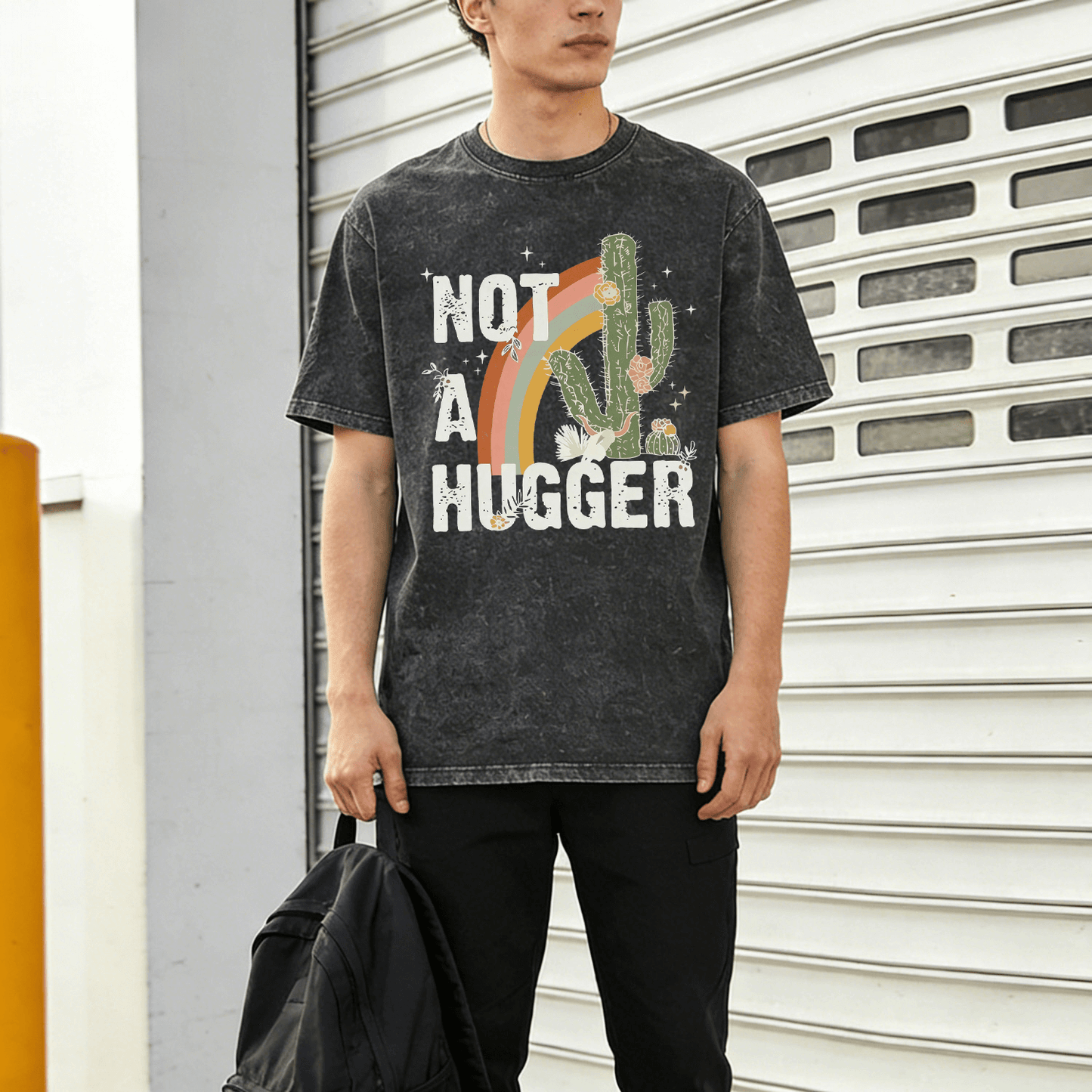 Not A Hugger Washed T-Shirt PT038