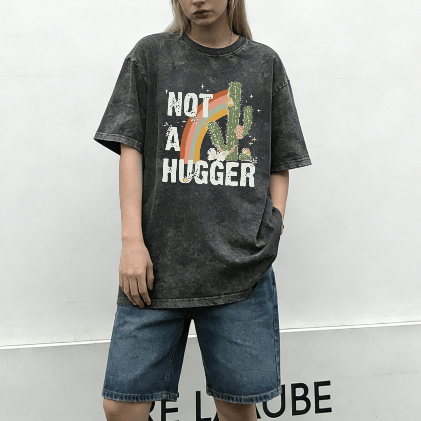 Not A Hugger Washed T-Shirt PT038