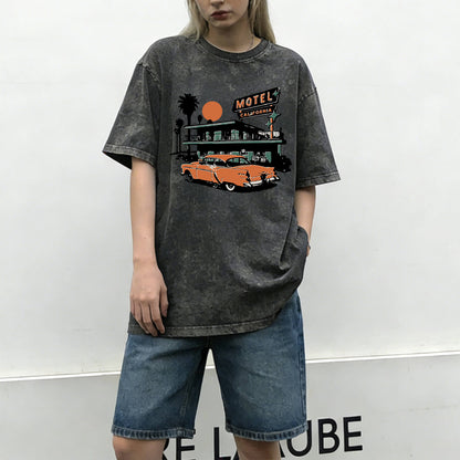 California Sunset Motel Washed T-Shirt PT080