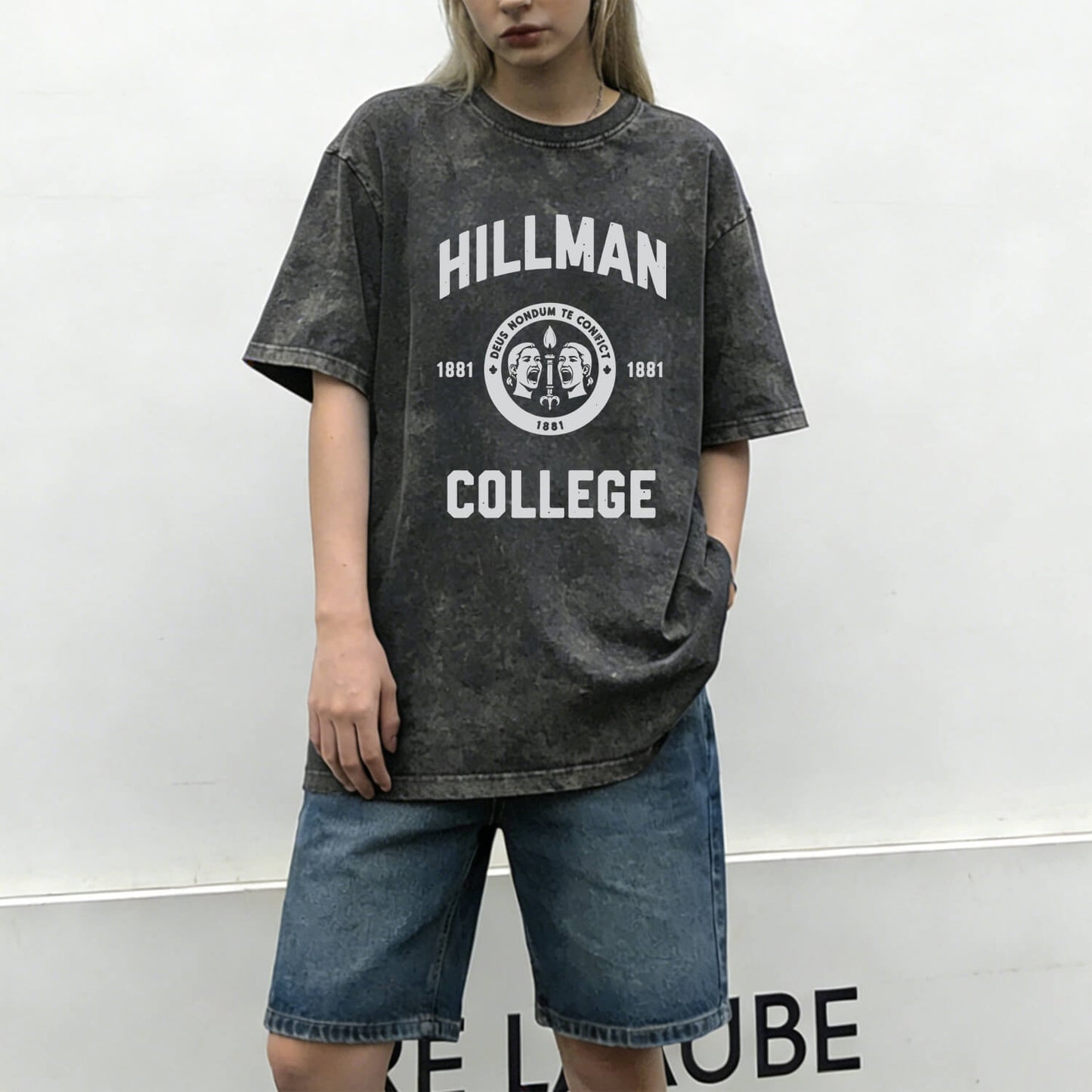 Vintage Hillman College 1881 Emblem Washed T-Shirt PT090