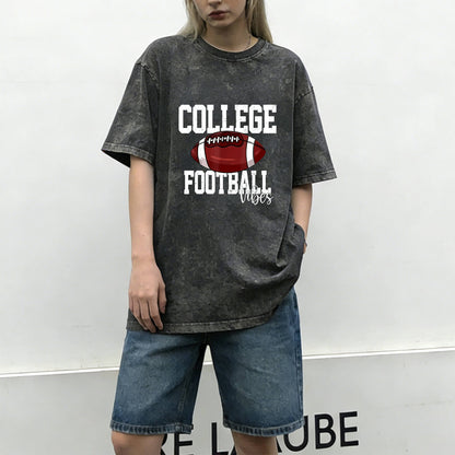 Retro College Football Washed T-Shirt PT092