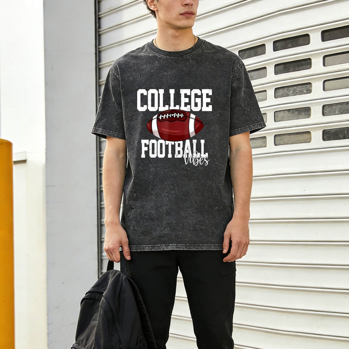 Retro College Football Washed T-Shirt PT092