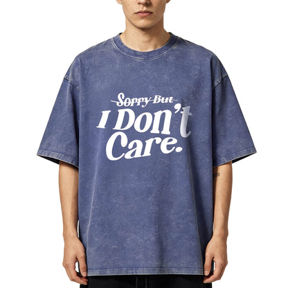 I Don't Care Washed T-Shirt PT106