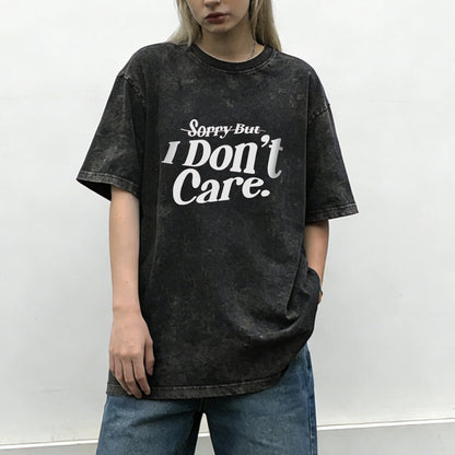 I Don't Care Washed T-Shirt PT106