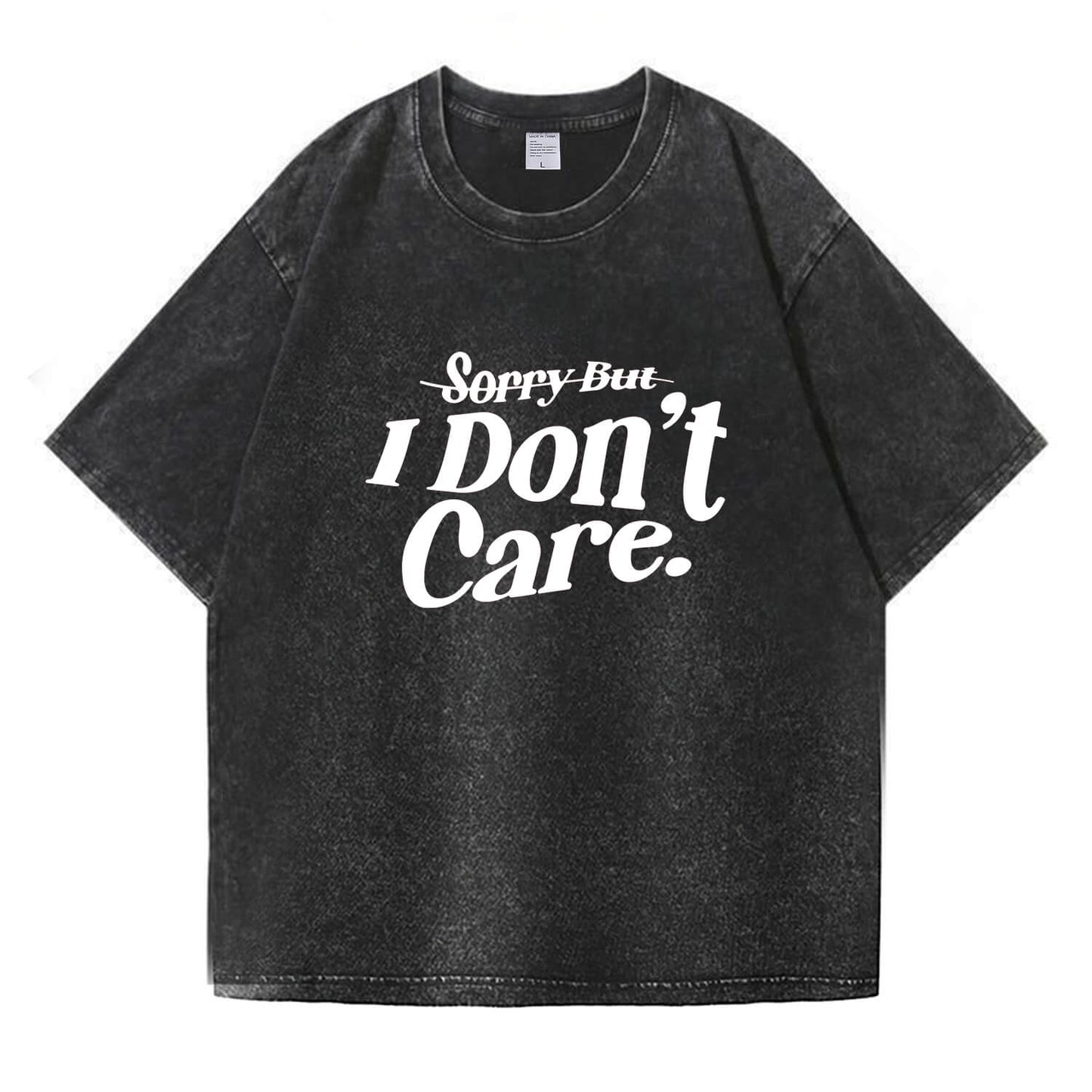 I Don't Care Washed T-Shirt PT106