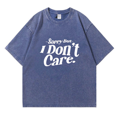 I Don't Care Washed T-Shirt PT106