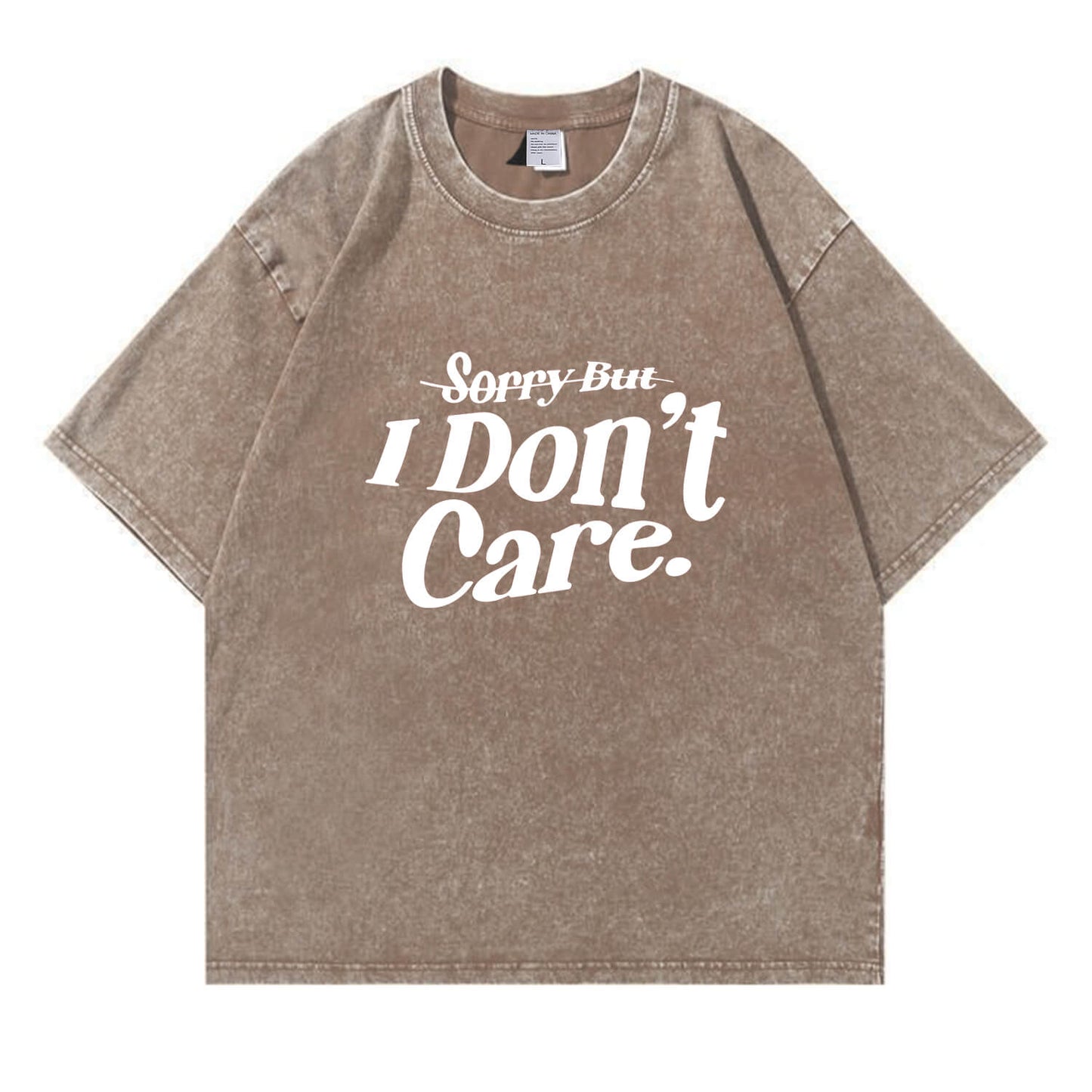 I Don't Care Washed T-Shirt PT106