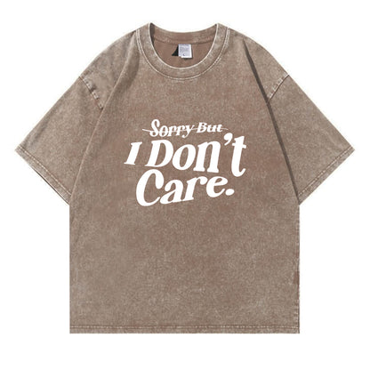 I Don't Care Washed T-Shirt PT106