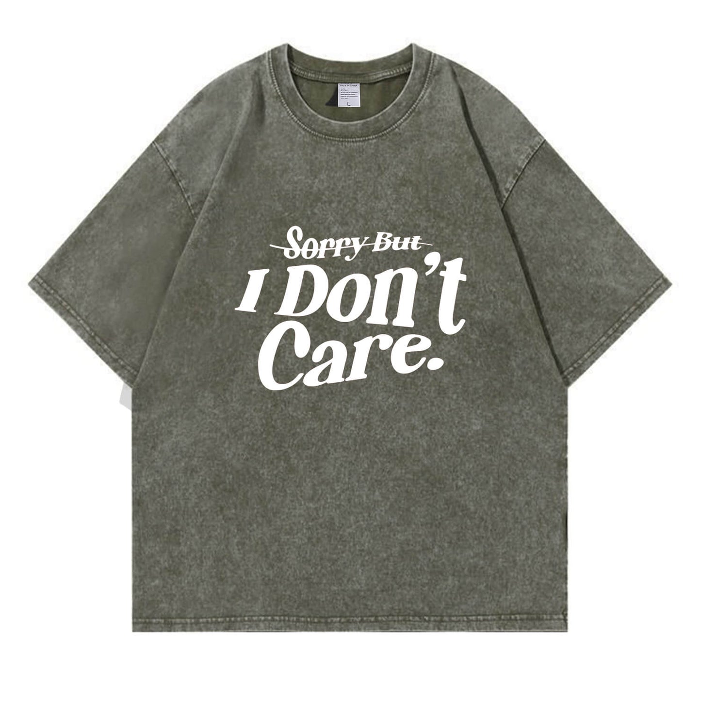 I Don't Care Washed T-Shirt PT106