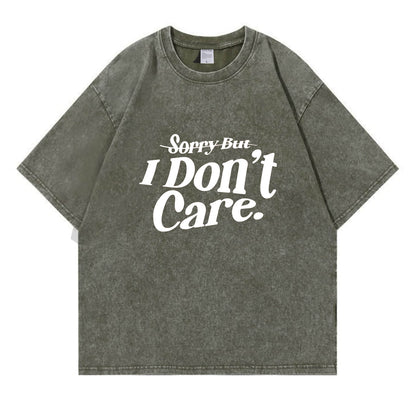 I Don't Care Washed T-Shirt PT106