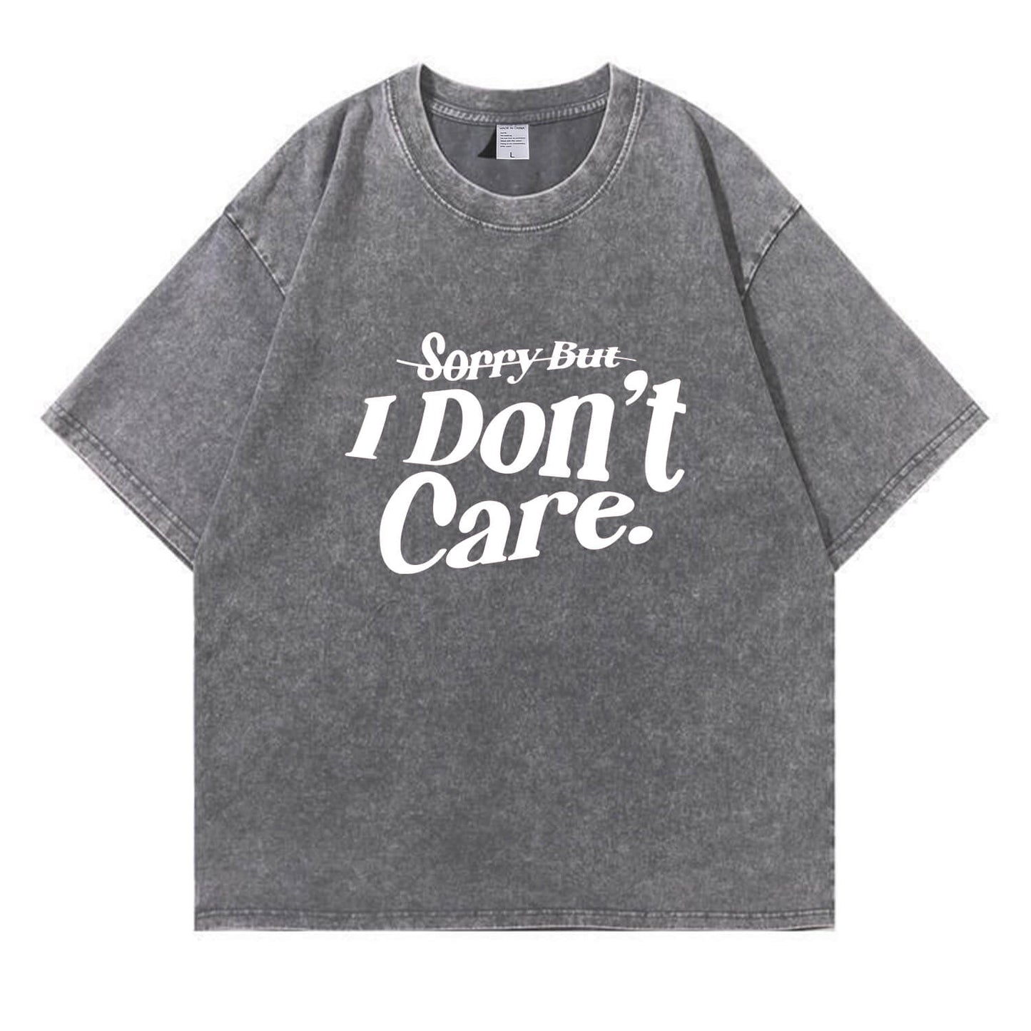 I Don't Care Washed T-Shirt PT106