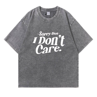 I Don't Care Washed T-Shirt PT106