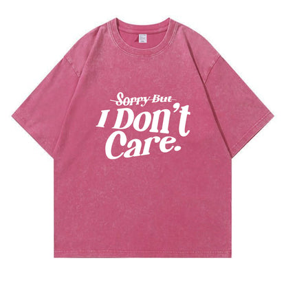 I Don't Care Washed T-Shirt PT106