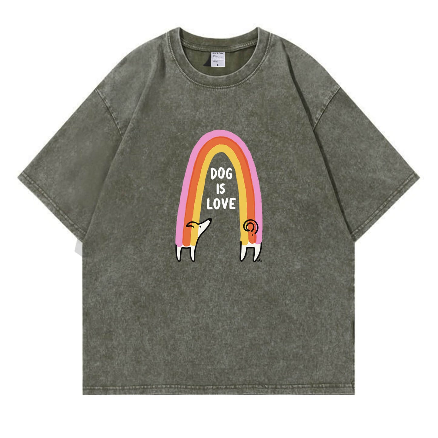 Dog Is Love Washed T-Shirt PT150