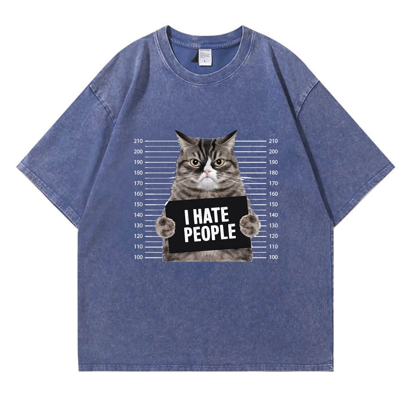 Cat Hate People Washed T-Shirt PT151
