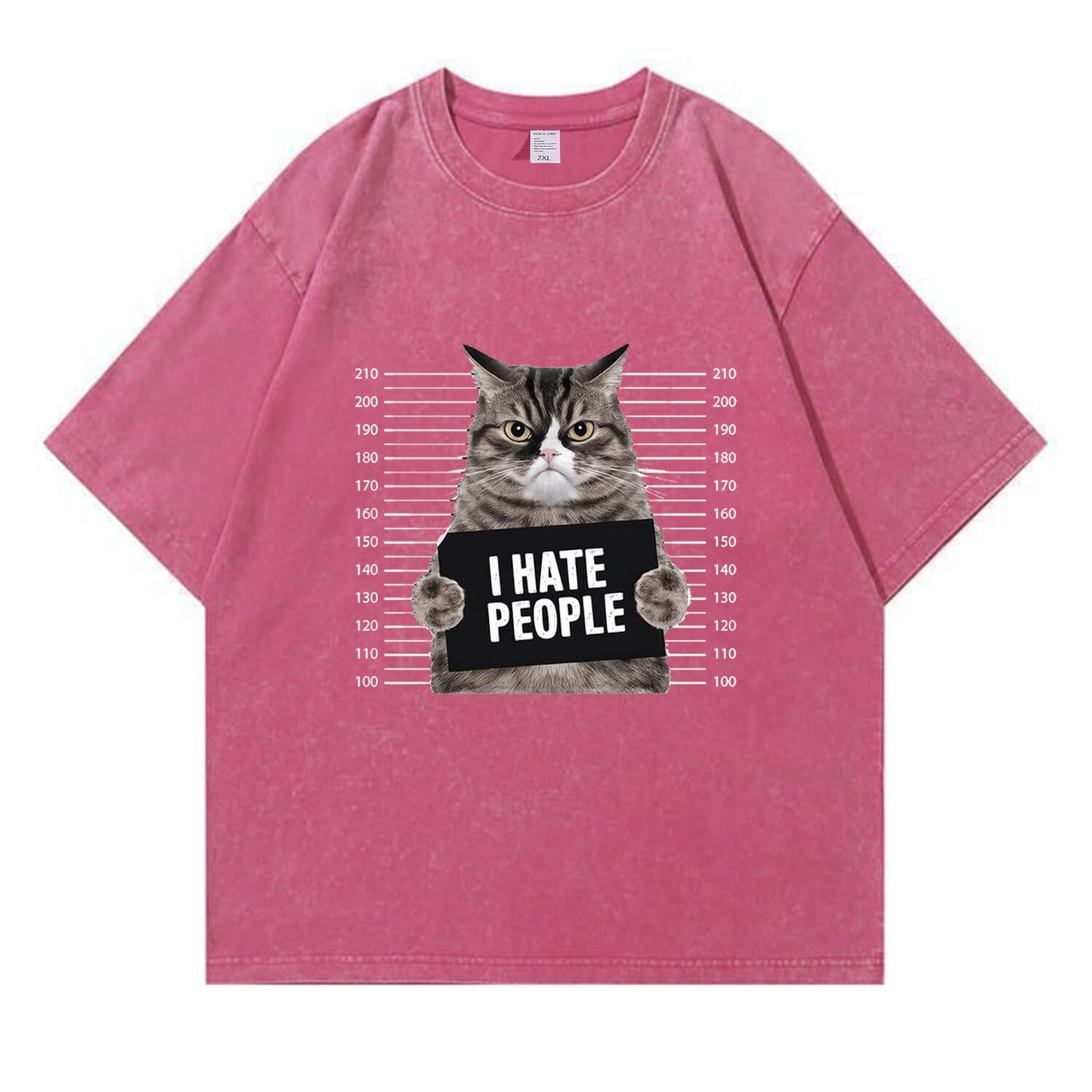 Cat Hate People Washed T-Shirt PT151
