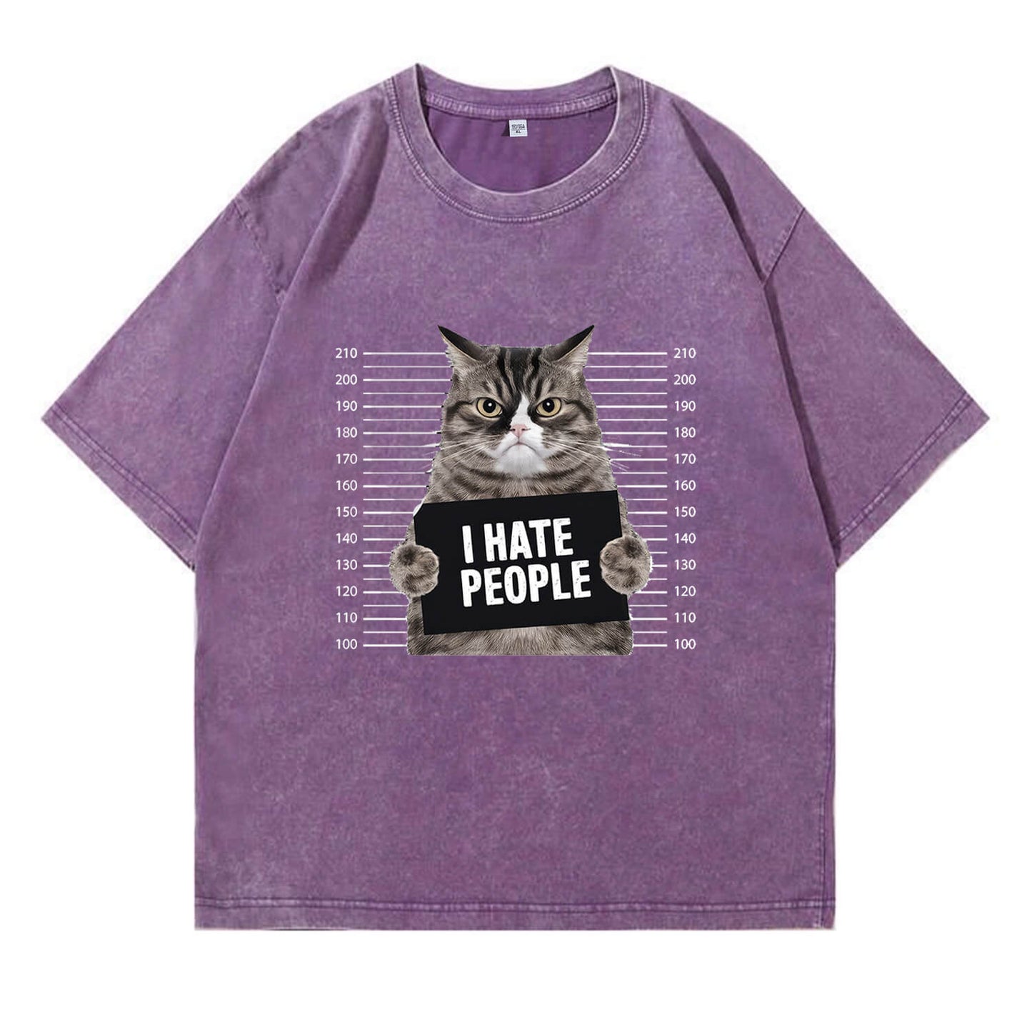 Cat Hate People Washed T-Shirt PT151