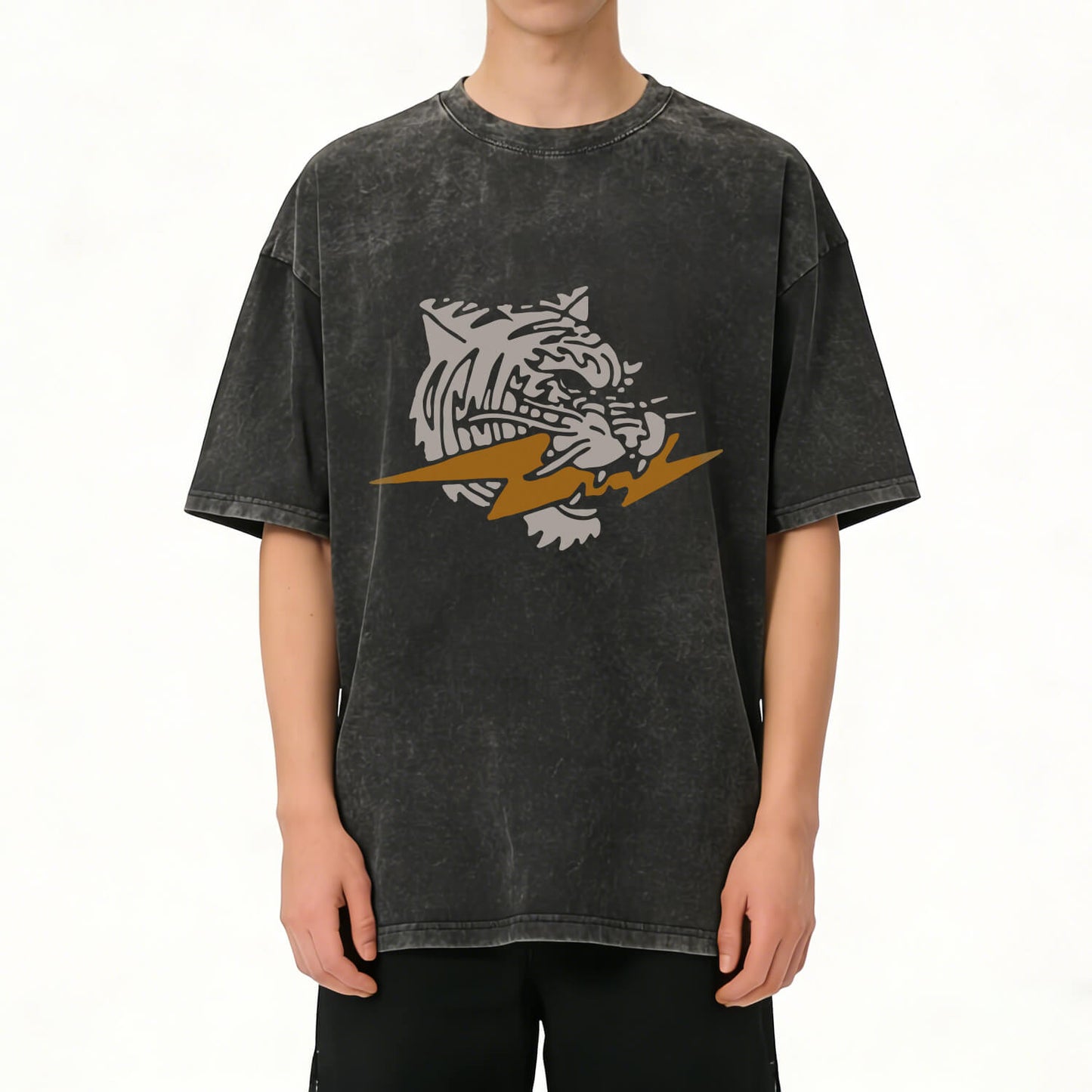 Vintage Tiger Print Washed T-Shirt PT158