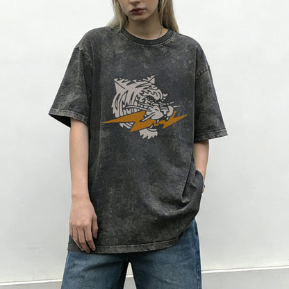 Vintage Tiger Print Washed T-Shirt PT158