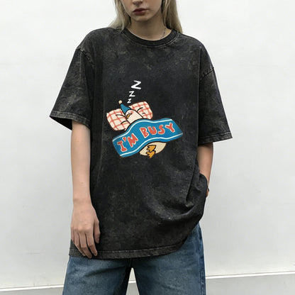 I'm Busy Sleeping Duck Washed T-Shirt PT160